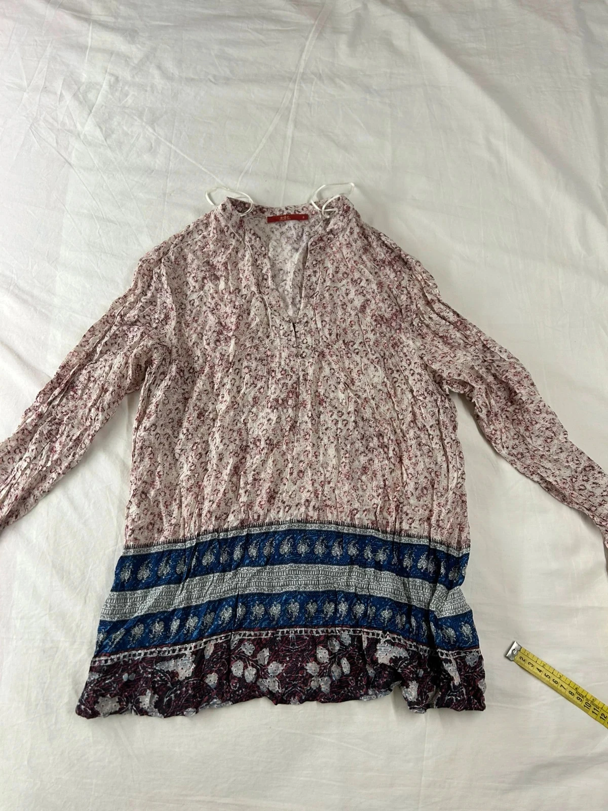 Blouse à manches longues edc vintage a motifs multicolore